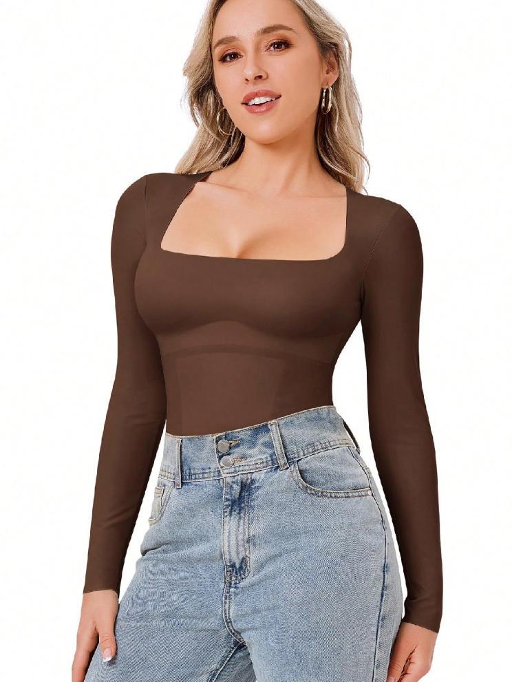 Square Neck Tummy Shaping Bodysuit